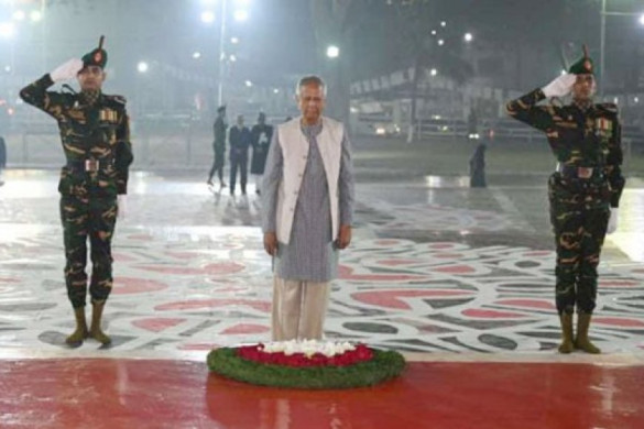 The chief adviser paid homage to the language martyrs